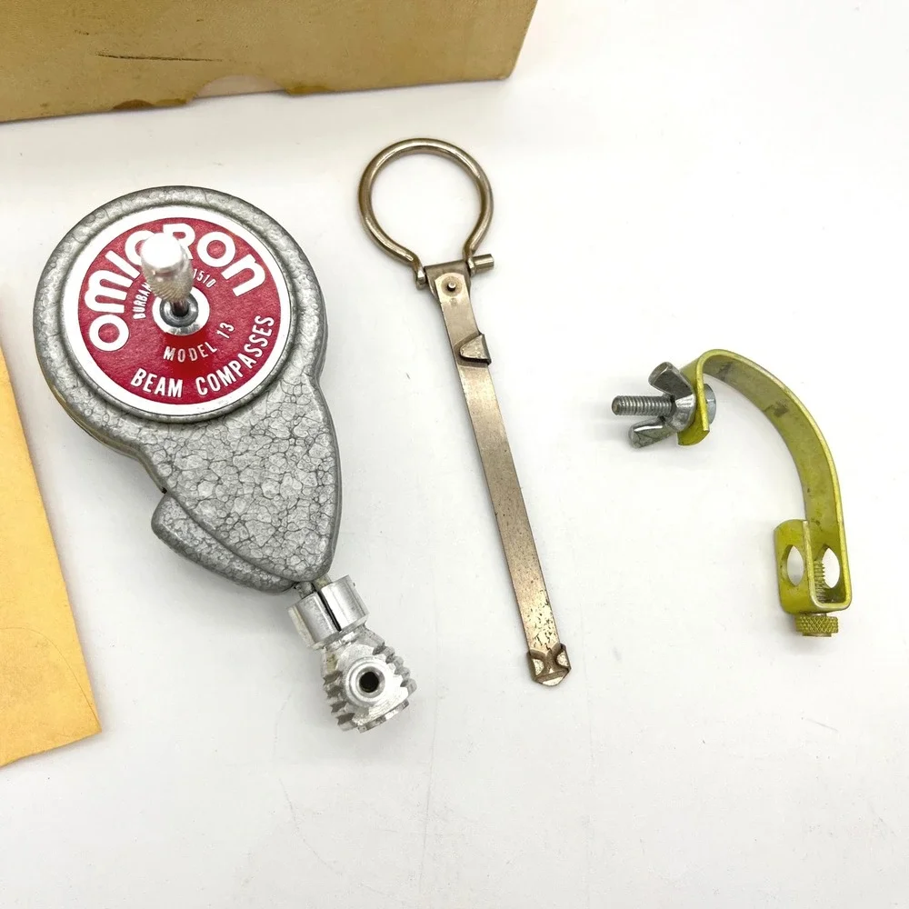 Vintage Omicron Model 13 Beam Compass Set Drafting‎ Tool Made in USA with Box